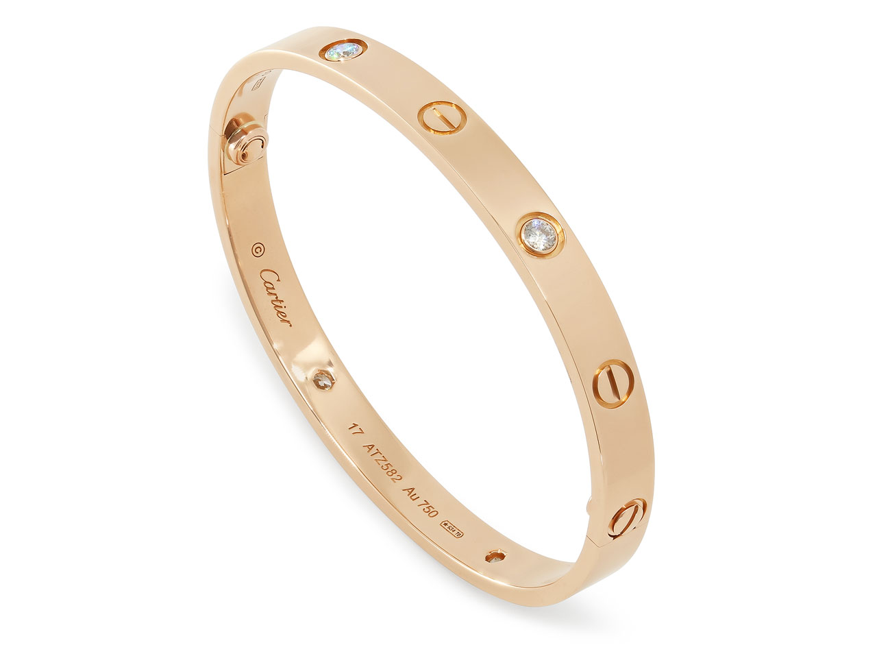 18K YG CARTIER Love Bracelet Size 16 AV2003 With Paper & Screw Driver 29.7g  | LaNae Fine Jewelry