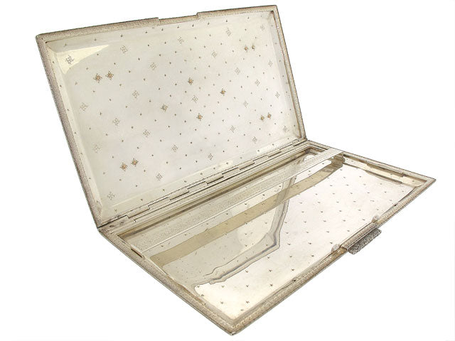 M. Buccellati Cigarette Case with Sapphires in Silver and 18K