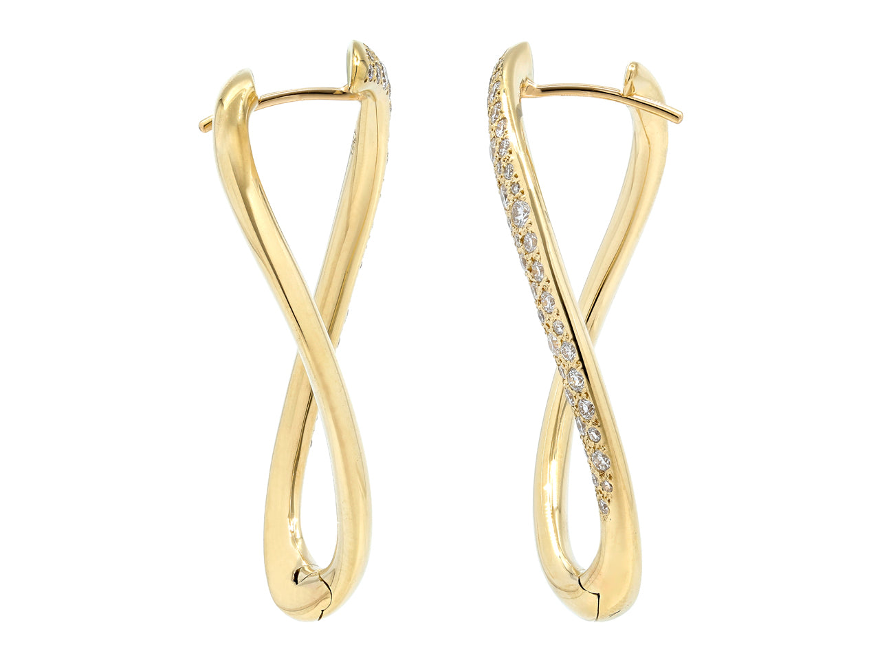 Diamond Loop Earrings in 18K Gold, by Beladora