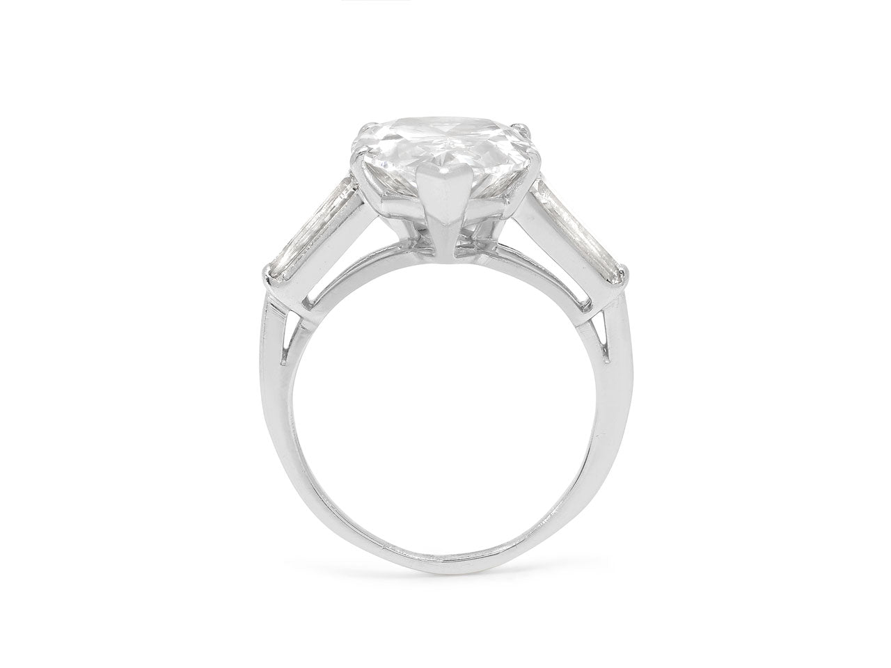 Pear-shape Diamond Ring, 5.76 Carats H/SI2, in Platinum