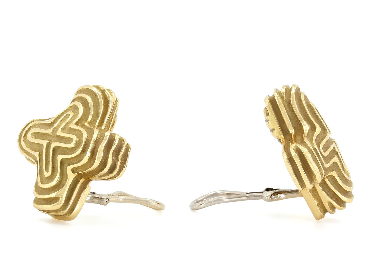 Christopher Walling 'X' Earrings in 18K Gold