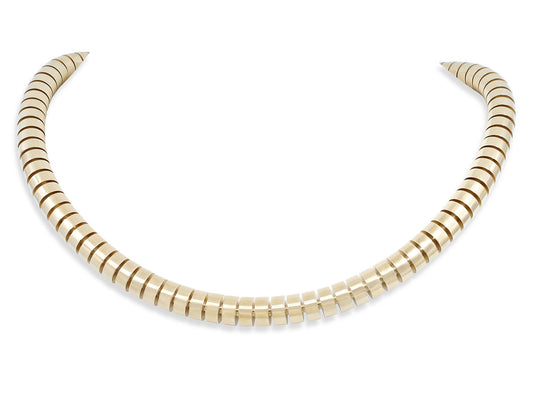 Italian Flexible Tube Necklace in 18K Gold, by Beladora