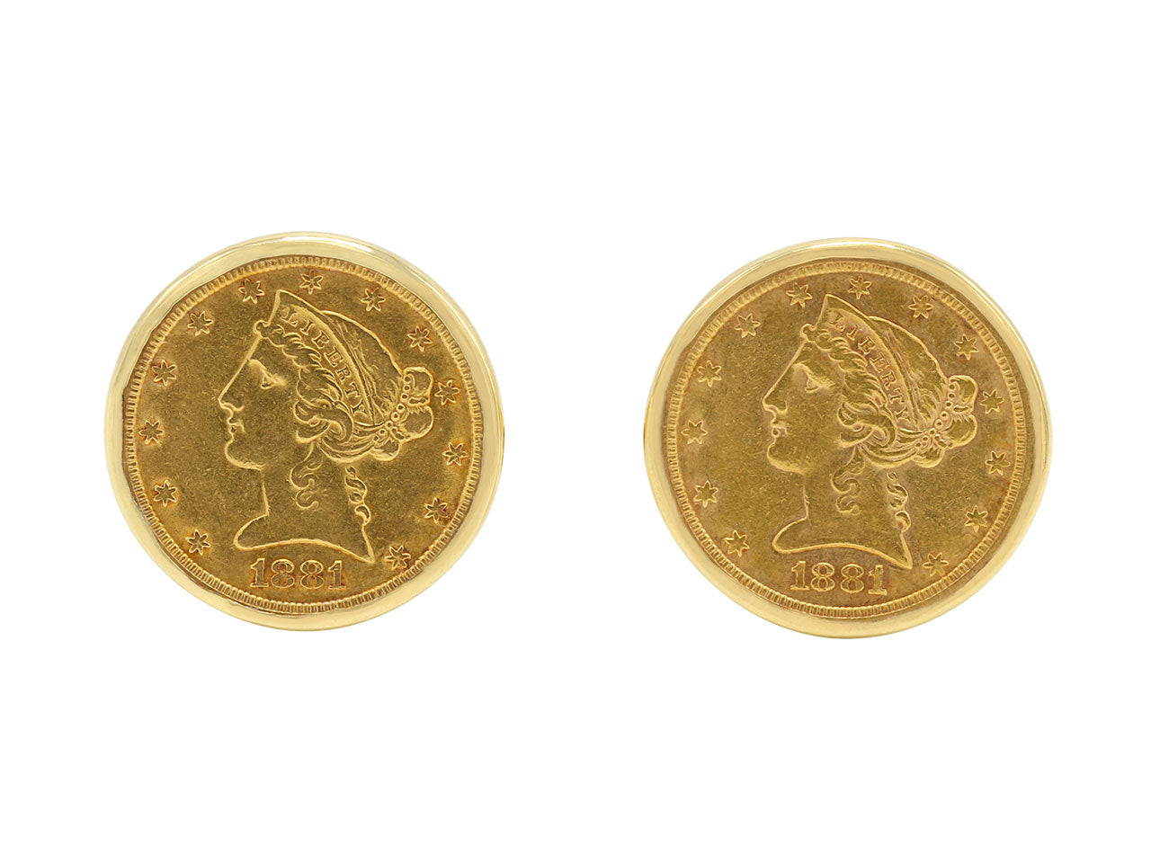 Gold Coin Cufflinks in 18K Gold