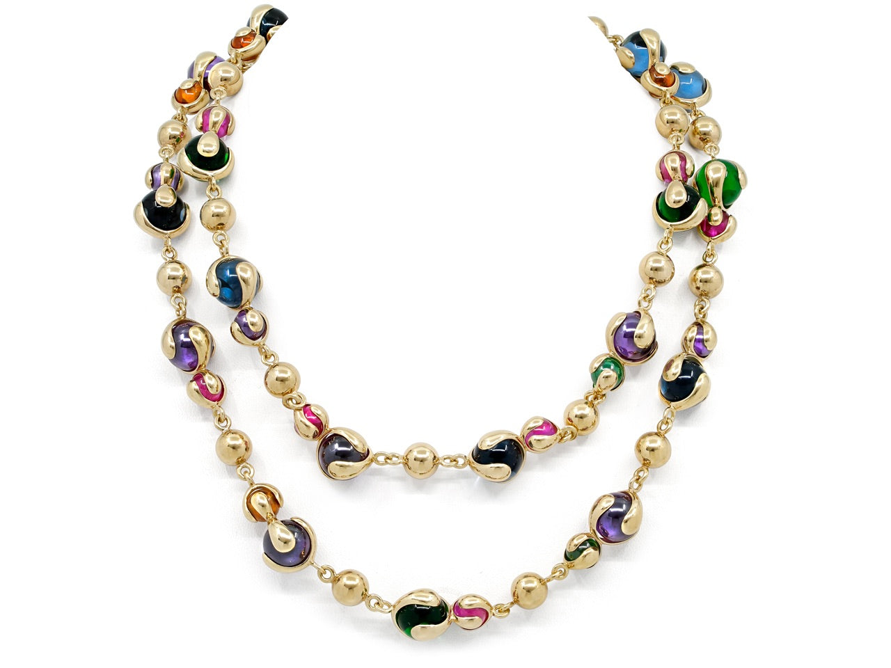 Marina B 'Cardan' Gemstone Necklace in 18K Gold