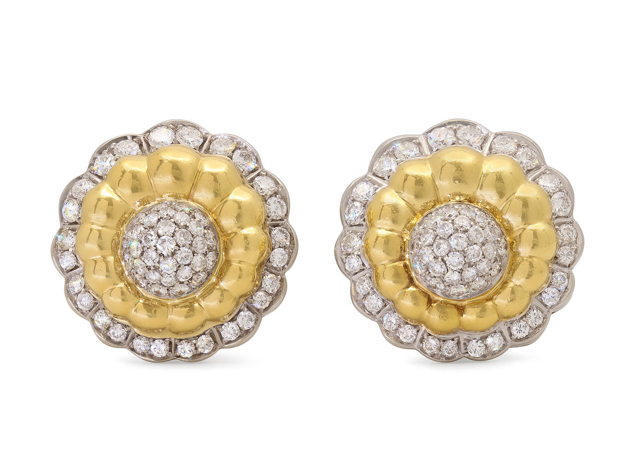 Floral Diamond Earrings in 18K Gold