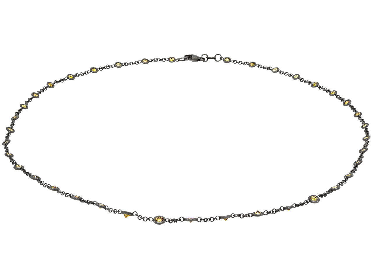 Alan Friedman Yellow Diamond and Blackened 18K Gold Necklace