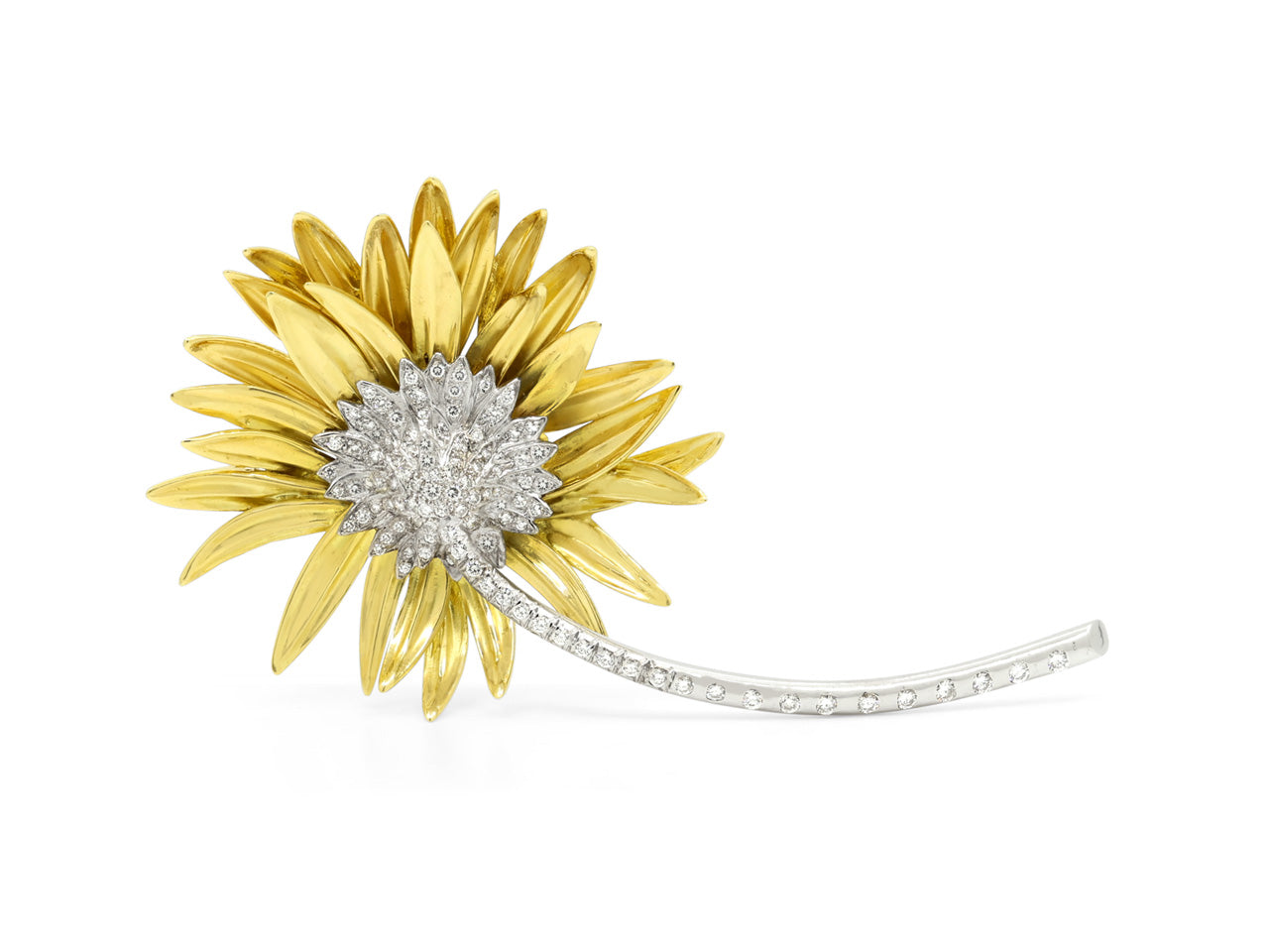 Marlene Stowe Diamond Flower Brooch in 18K Gold