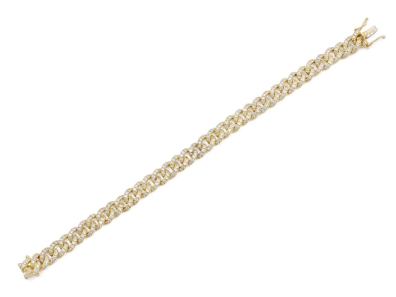Diamond Curb Link Bracelet in 18K, by Beladora