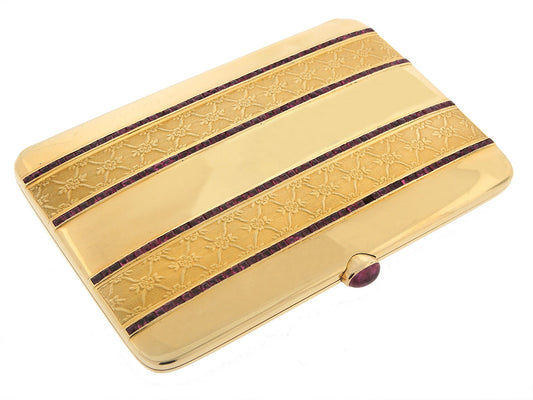 French Ruby and 18K Card/Cigarette Case