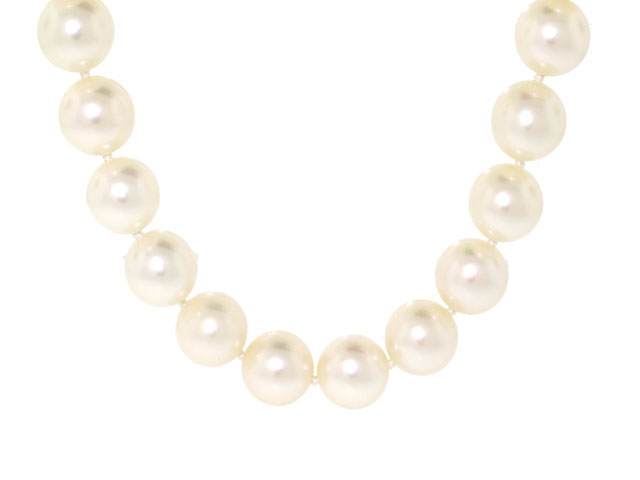Single Strand of Cultured Pearls with 14K White Gold Clasp