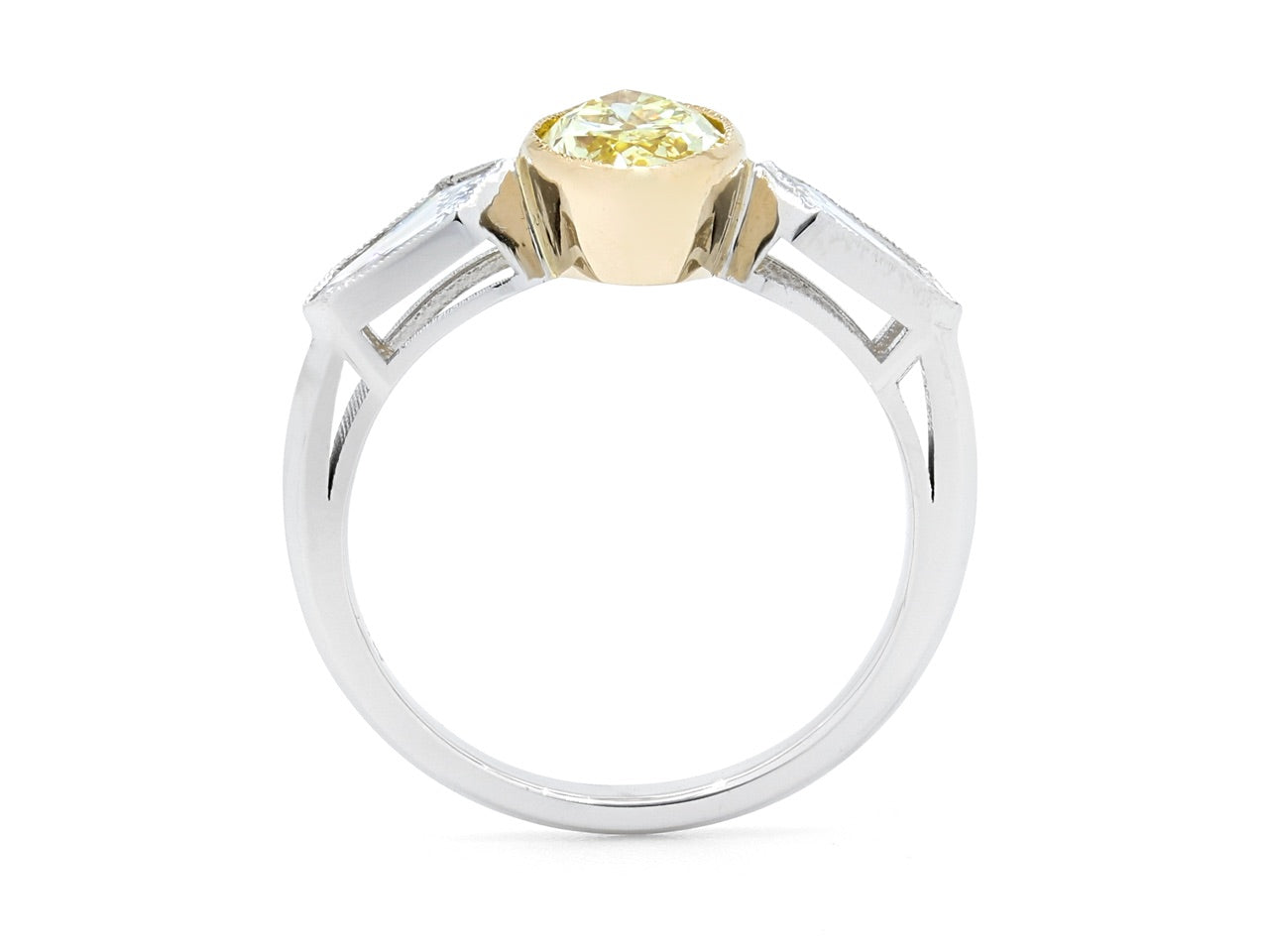 Beladora 'Bespoke' Marquise Fancy Intense Yellow Diamond, 1.13 carats, Ring in Platinum and 18K Gold