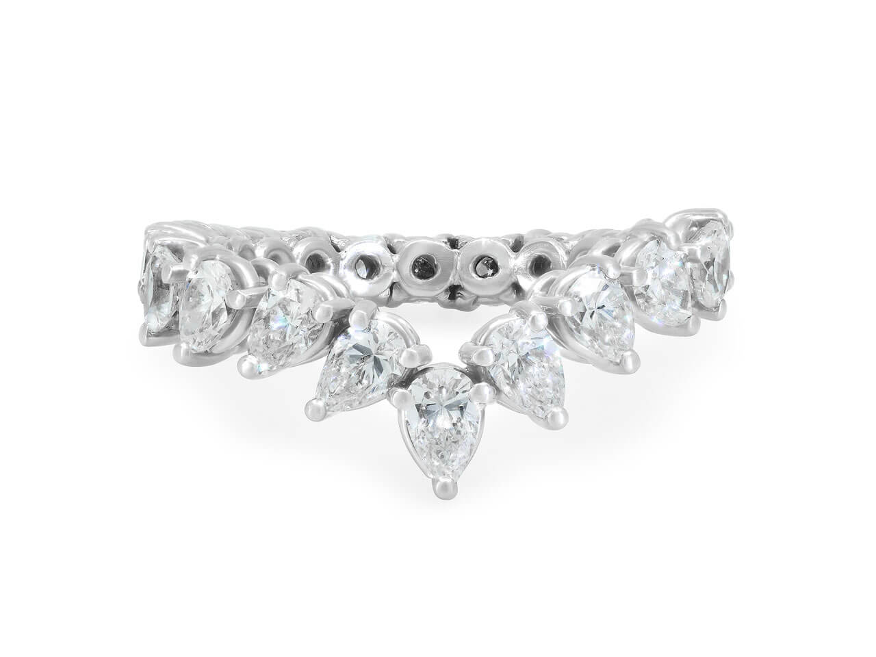 Pear Shaped Diamond Eternity Ring in Platinum