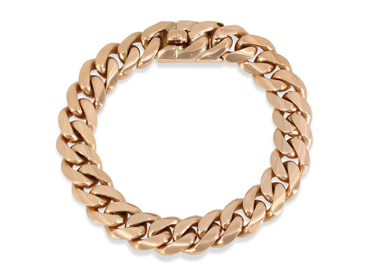 Mid-Century Curb Link Bracelet in 18K Rose Gold