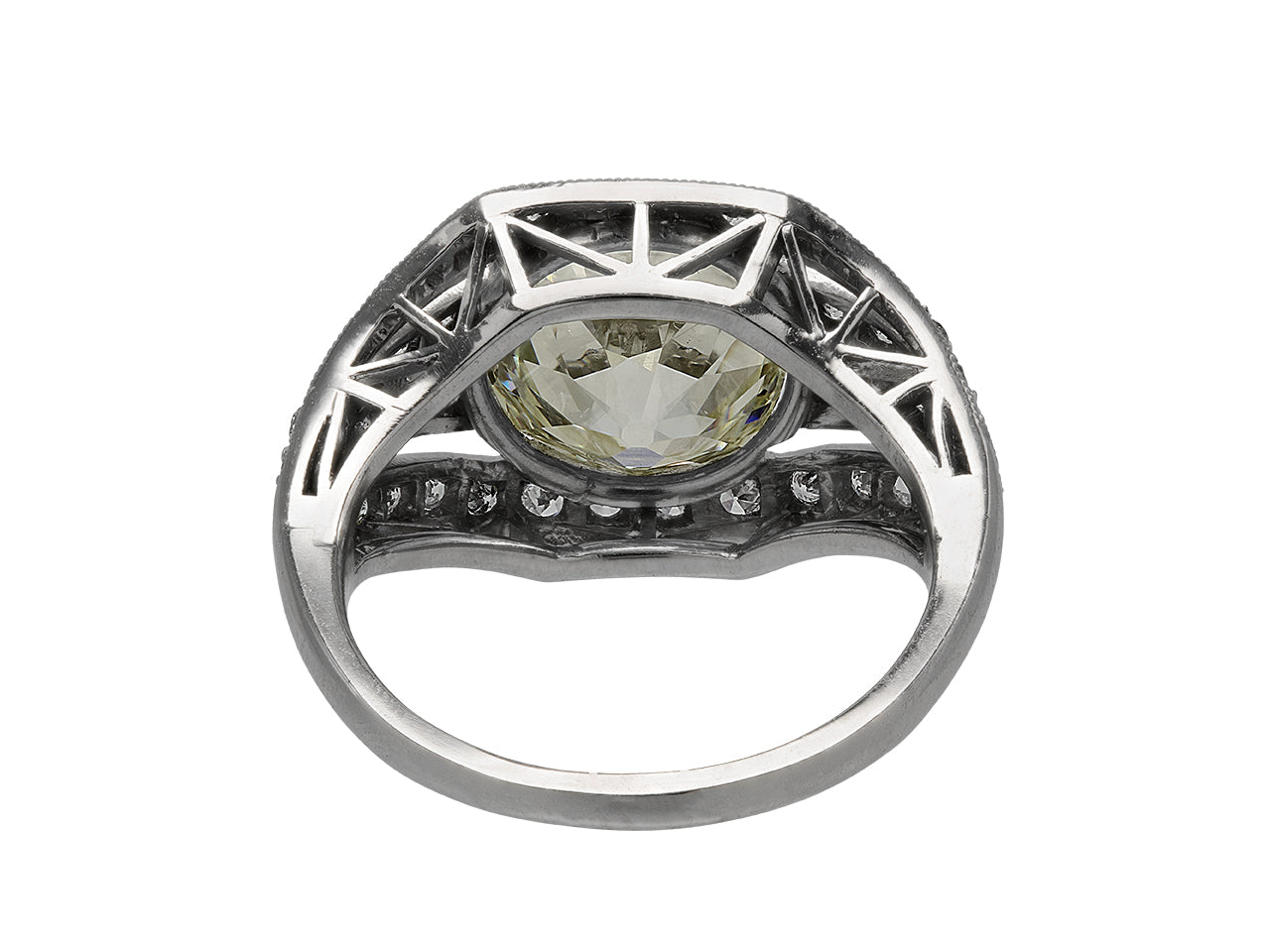 Mid-Century Old-mine Cut Diamond Ring, 3.30 carat Q-R VS-1, in Platinum