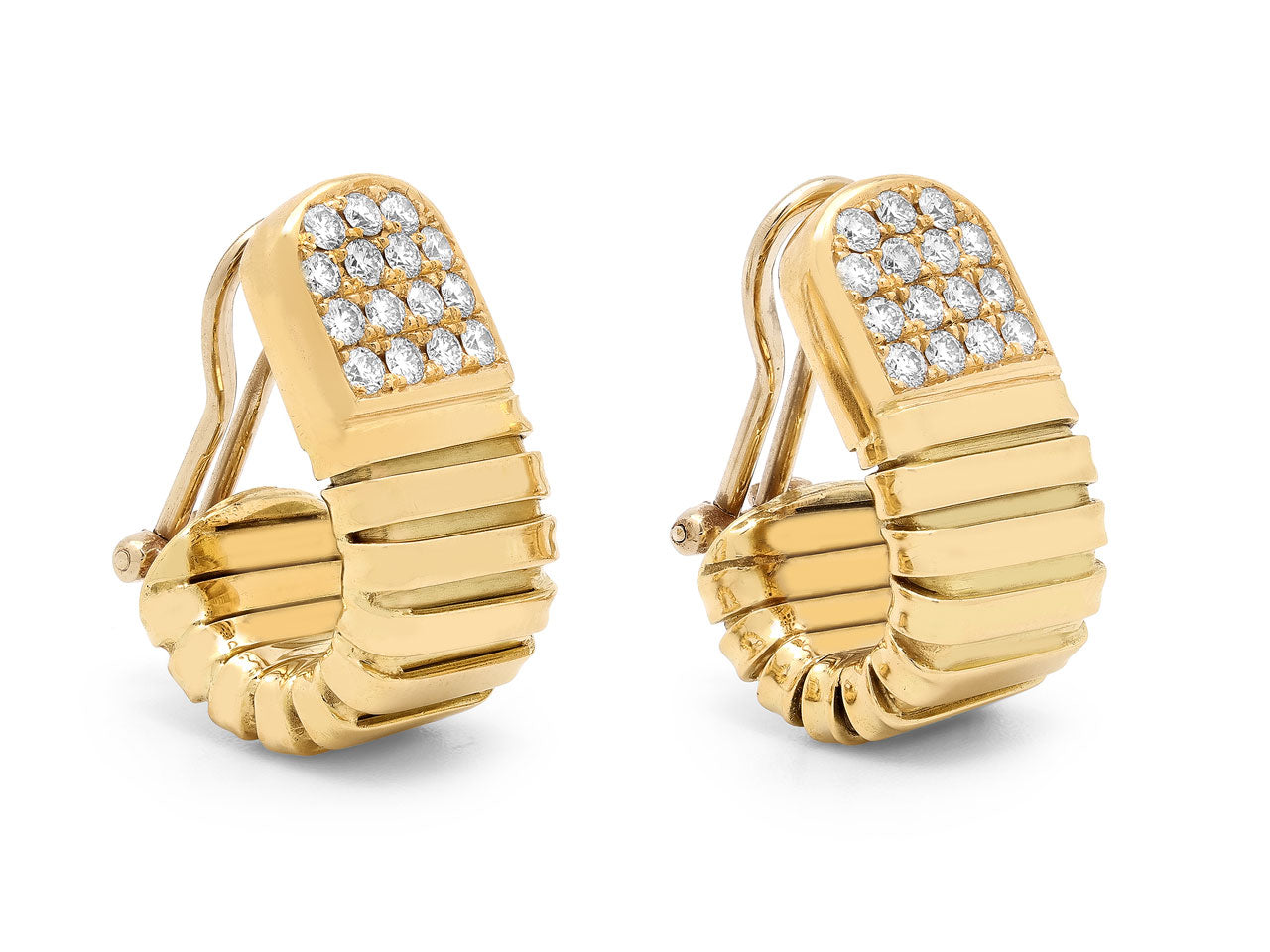 Carlo Weingrill Tubogas Hoop Earrings with Diamonds in 18K