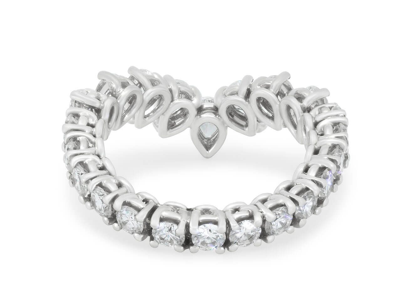 Pear Shaped Diamond Eternity Ring in Platinum