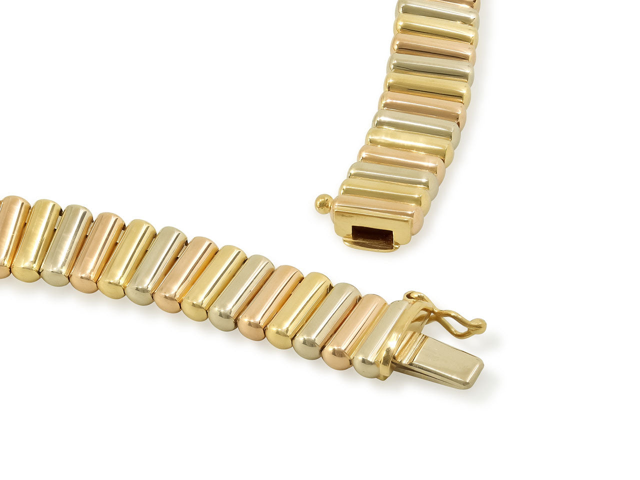 Tri-Color Gold Necklace in 18K