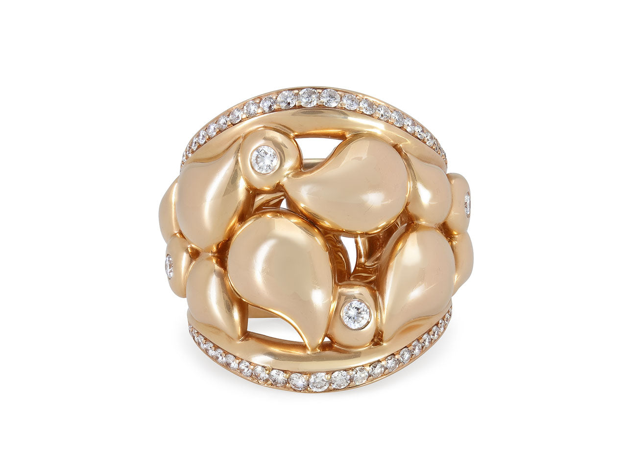 Tamara Comolli 'Signature Lace' Diamond Ring in 18K Rose Gold