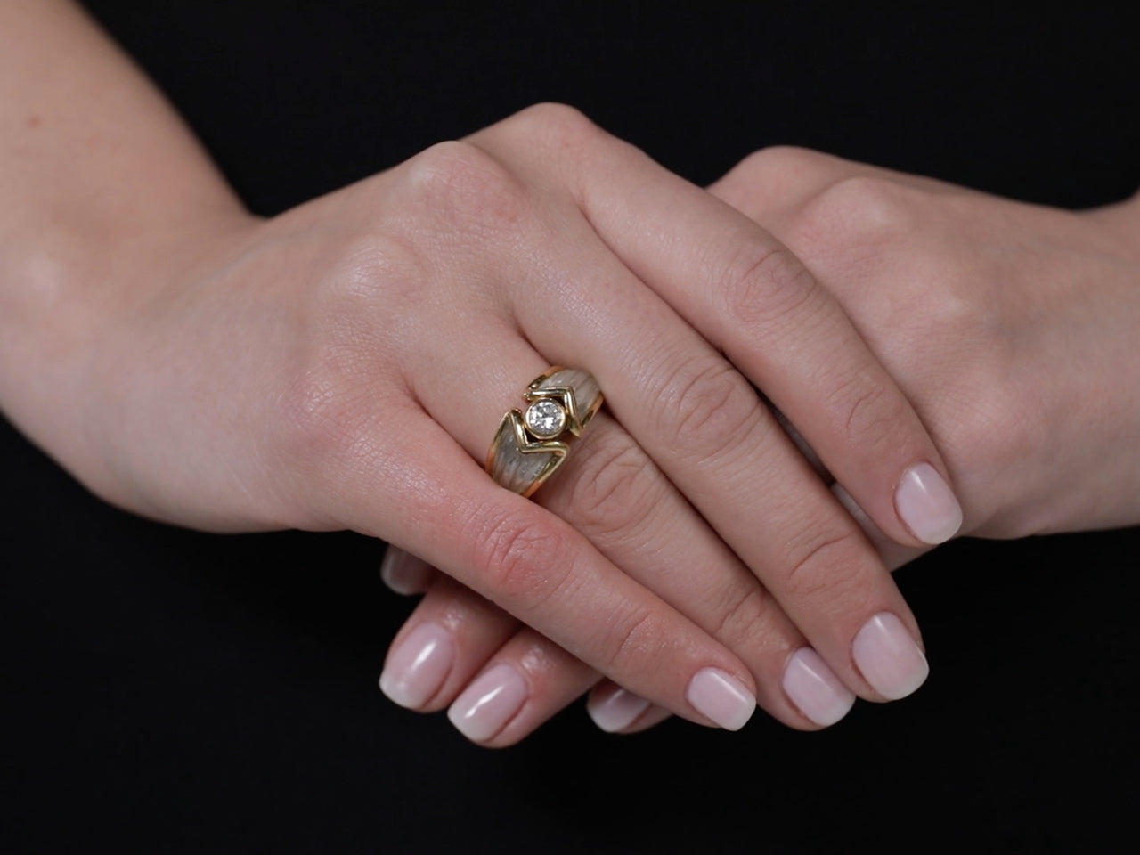 Boucheron Diamond and Rock Crystal Ring in 18K Gold
