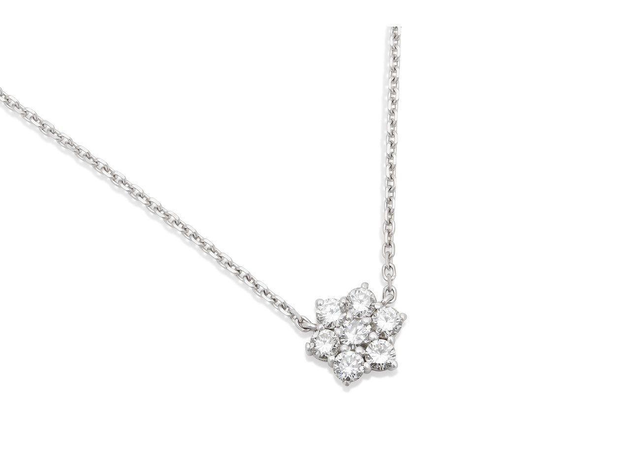 Beladora 'Bespoke' Floral Diamond Pendant in 18K White Gold