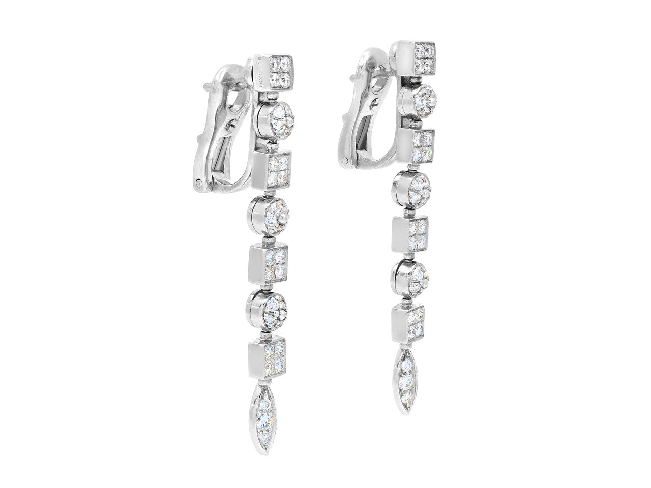 Bulgari 'Lucea' Diamond Earrings in 18K White Gold