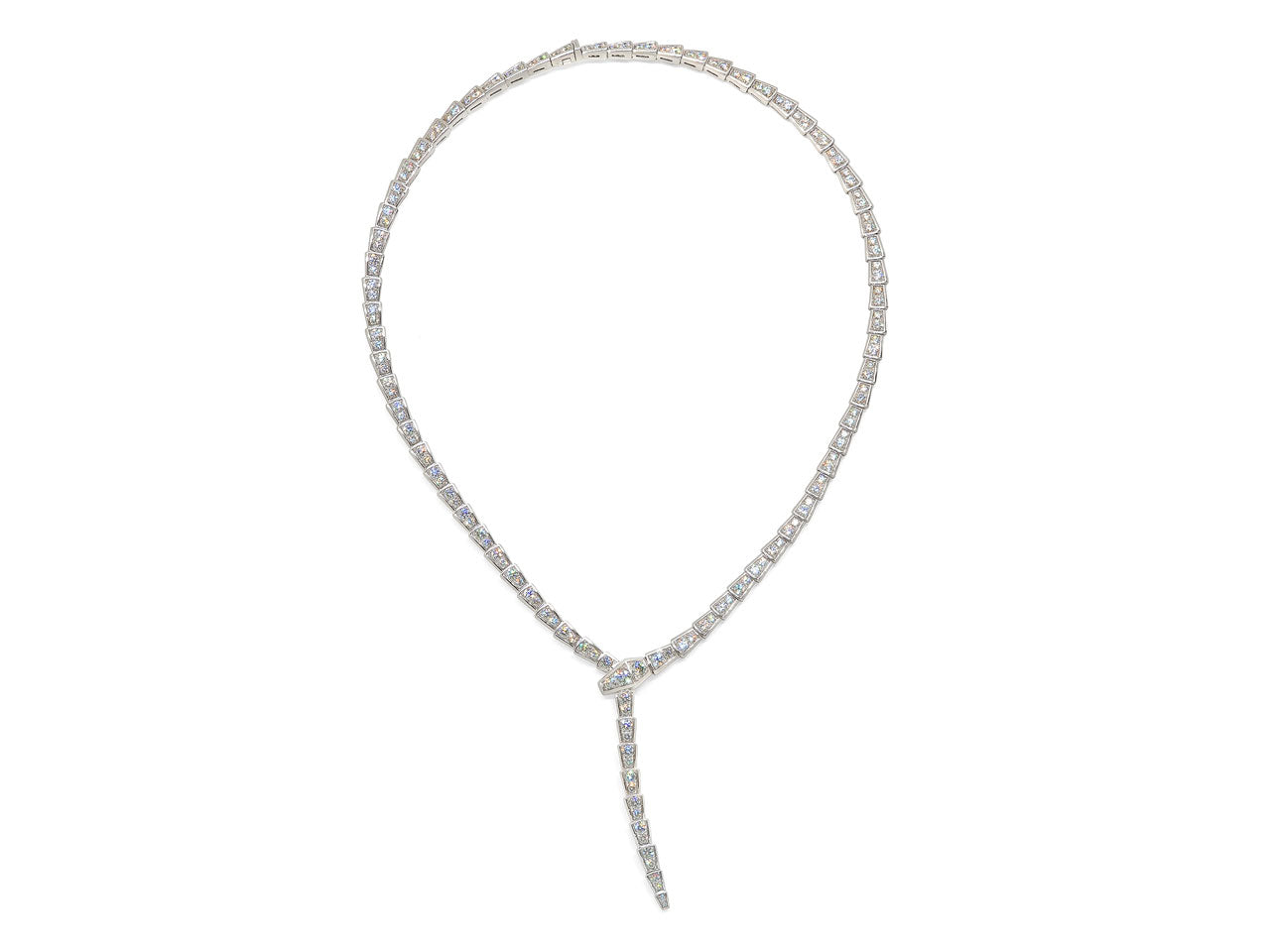 Bulgari 'Serpenti Viper' Diamond Necklace in 18K White Gold