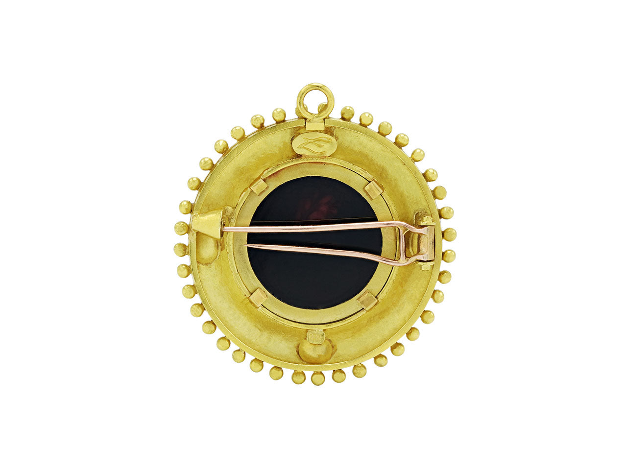 Elizabeth Locke Venetian Glass Intaglio Brooch/Pendant in 18K Gold