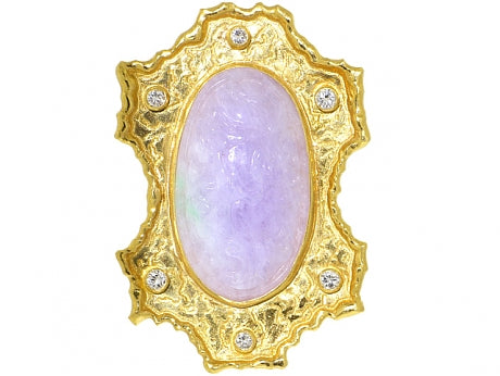 Lavender Jade and Diamond Pendant
