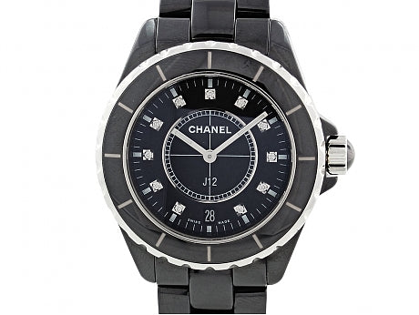 Chanel J-12 Diamond Watch in Black Ceramic