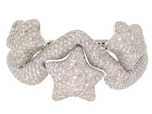 Diamond Star Bangle Bracelet in 18K