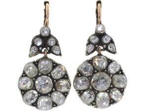 Antique-Style Rose Cut Diamond Earrings